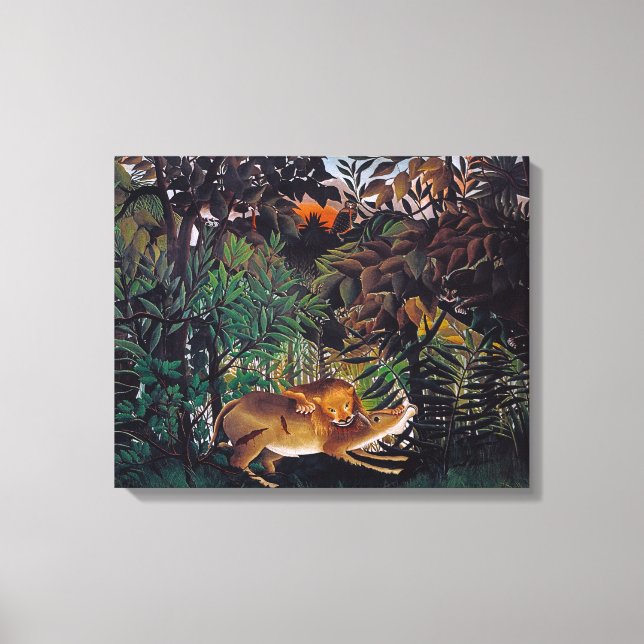 Lienzo Henri Rousseau - El León Hambriento (Anverso)