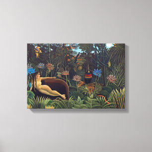 Lienzo Henri Rousseau El Sueño - Mujer de la Jungla con A