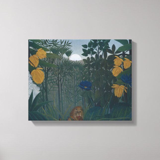 Lienzo Henri Rousseau - La historia del león (Anverso)
