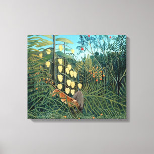 Lienzo Henri Rousseau - Tigre y Búfalo Luchando