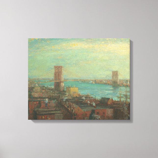 Lienzo Henry Ward Ranger - Puente Brooklyn (Anverso)