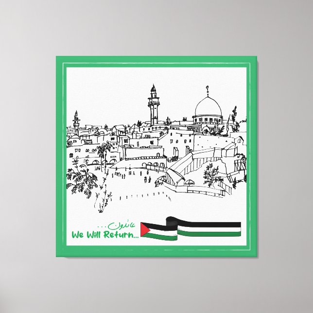 Lienzo Herencia y esperanza palestinas: Regresaremos (Anverso)