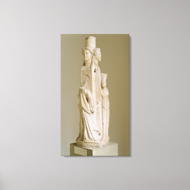 Lienzo Herma triforme de Hecate, escultura de Mármol, tip (Anverso)