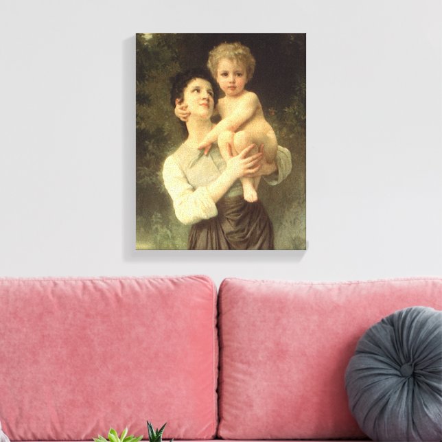 Lienzo Hermano y Hermana de William Adolphe Bouguereau (Insitu (Sala de estar))