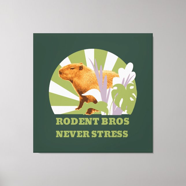Lienzo Hermanos Roedores Nunca Estresan Capybara (Anverso)