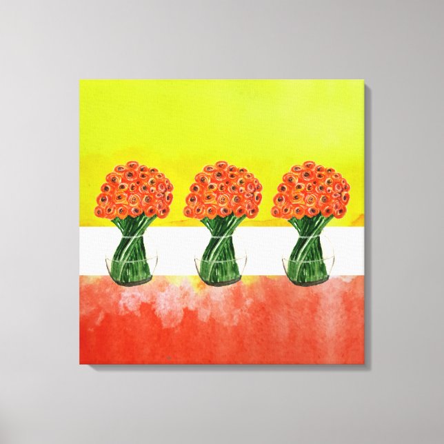 Lienzo Hermosa acuarela floral italiana Ranunculus (Anverso)