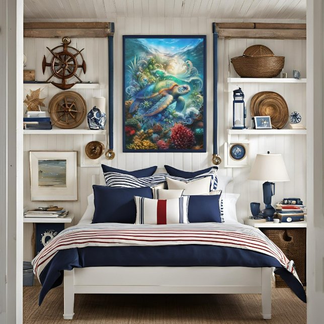 Lienzo Hermosa acuarela Tortuga de mar (Subido por el creador)