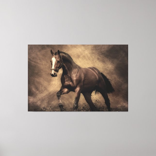 Lienzo Hermosa almohada de caballo marrón (Anverso)