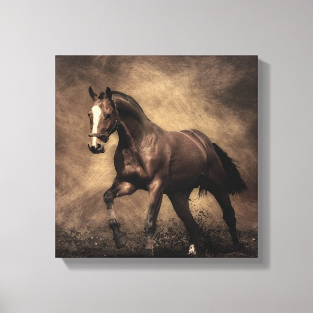 Lienzo Hermosa almohada de caballo marrón (Anverso)