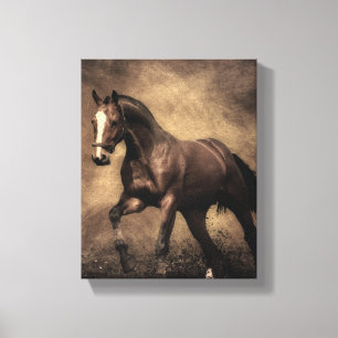 Lienzo Hermosa almohada de caballo marrón