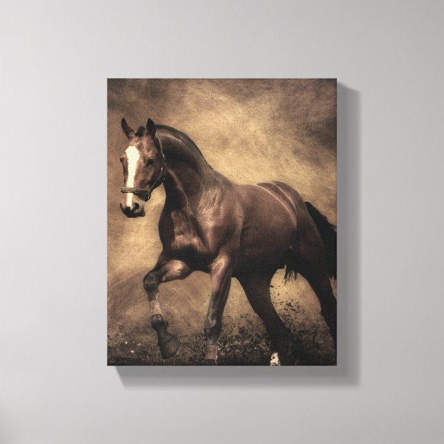 Lienzo Hermosa almohada de caballo marrón (Anverso)