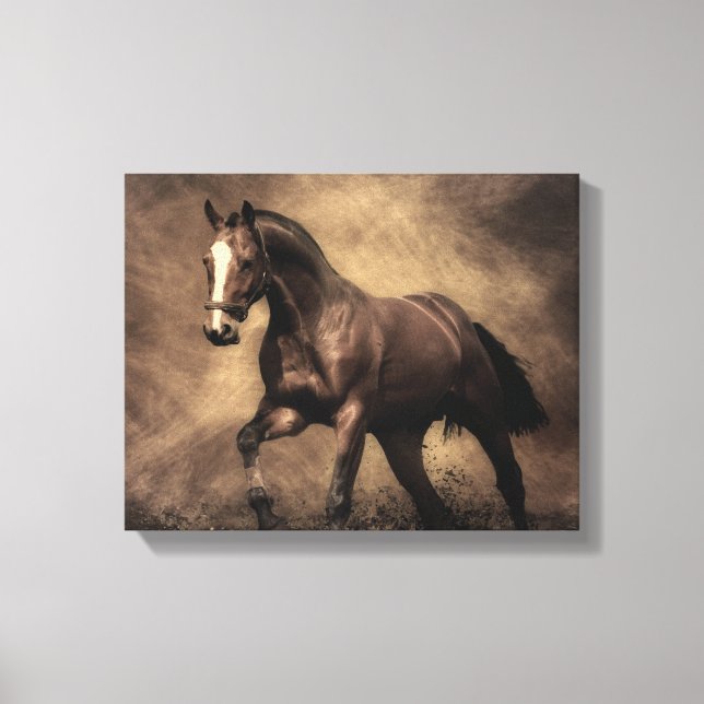 Lienzo Hermosa almohada de caballo marrón (Anverso)