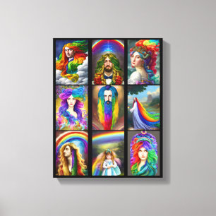 Lienzo Hermosa capa de arcoiris Retratos de fantasía