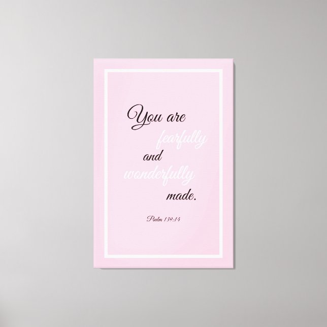 Lienzo Hermosa cita de la Biblia de la Escritura Motivado (Anverso)