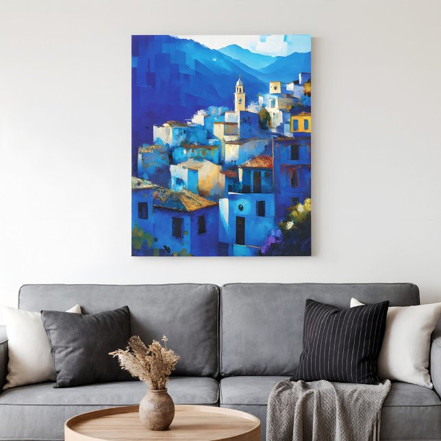 Lienzo Hermosa ciudad marroquí de Medina Azul Chefchaouen (Subido por el creador)