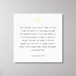 Lienzo Hermosa Escritura Cita de la Biblia 1 Corintios 13
