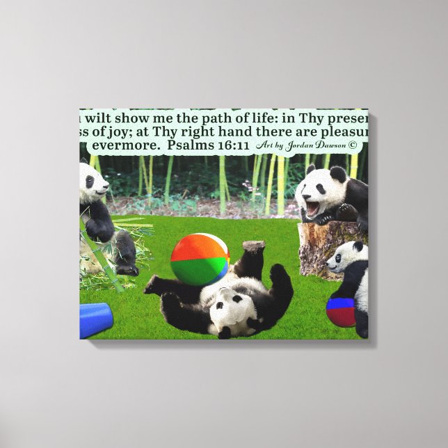 Lienzo Hermosa Escritura Panda: Salmos 16:11 (Anverso)