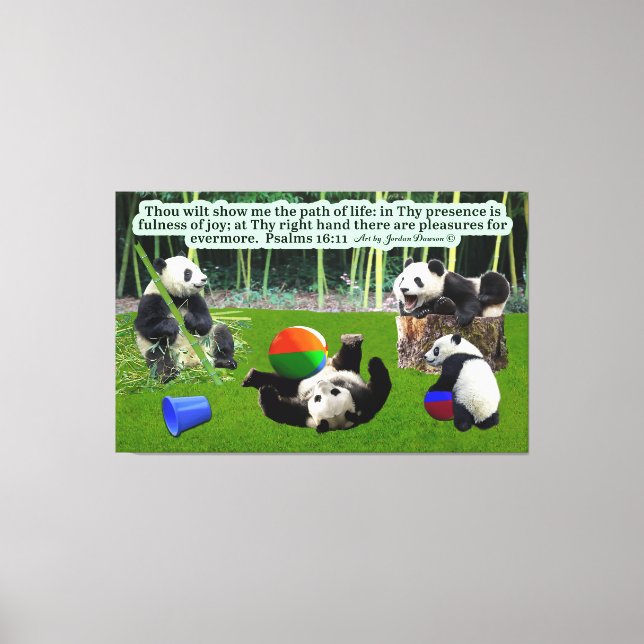 Lienzo Hermosa Escritura Panda: Salmos 16:11 (Anverso)
