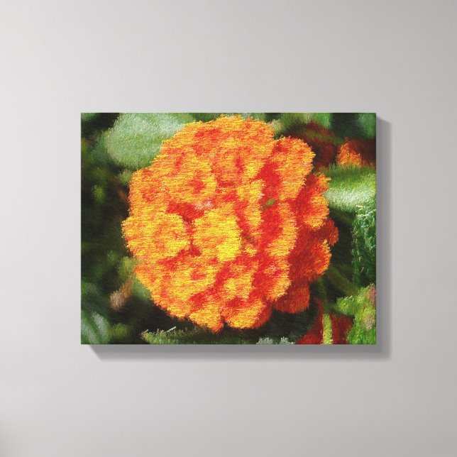 Lienzo Hermosa flor con efecto Cuchillo de Pallet (Anverso)