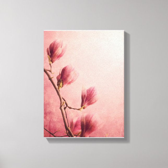 Lienzo Hermosa flor de magnolia rosa (Anverso)