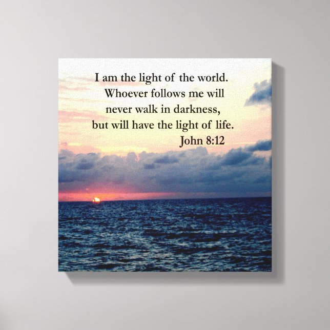 LIENZO HERMOSA FOTO DE JOHN 8:12 SUNRISE (Anverso)