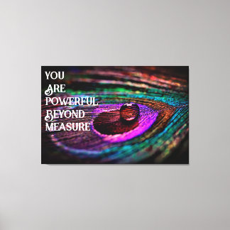 Lienzo Hermosa gota de agua de plumas de pavo real