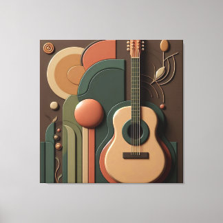 Lienzo Hermosa guitarra 3d