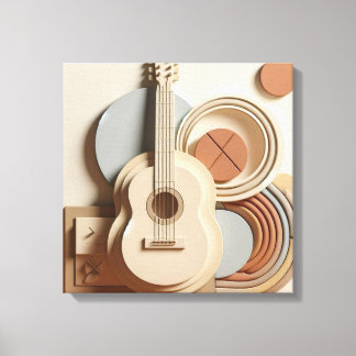 Lienzo Hermosa guitarra 3d