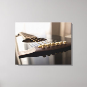 Lienzo hermosa guitarra acústica para amante de la música