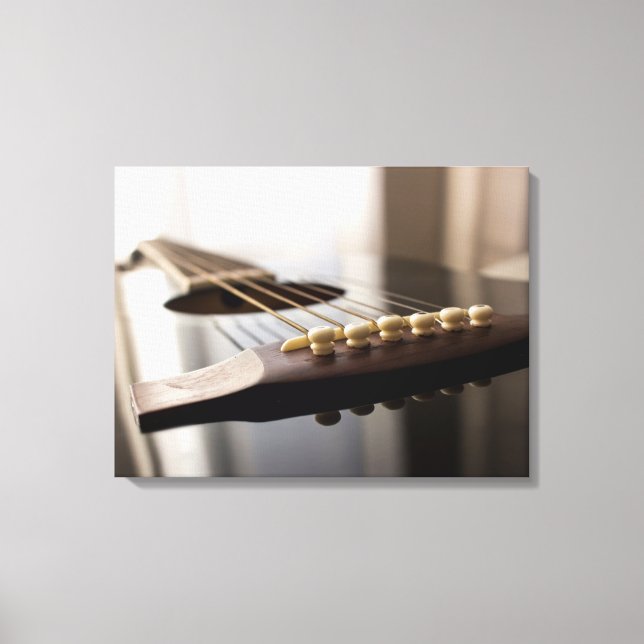 Lienzo hermosa guitarra acústica para amante de la música (Anverso)