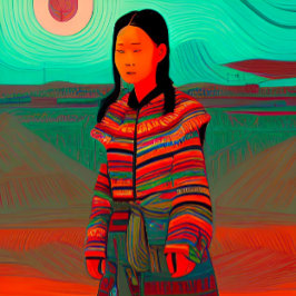 Lienzo Hermosa imagen de Hmong Art "Hmong Village"