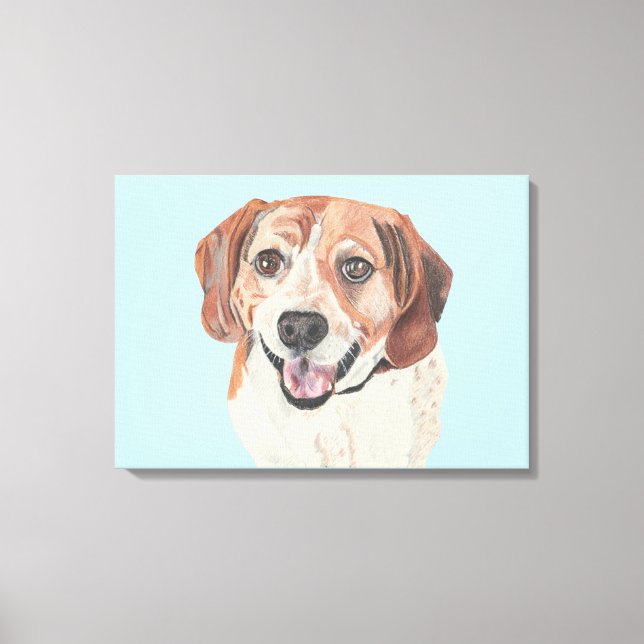 Lienzo Hermosa mano Dibujada Beagle Canvas Art (Anverso)