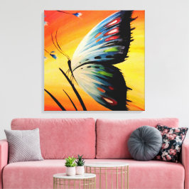 Lienzo Hermosa mariposa al amanecer