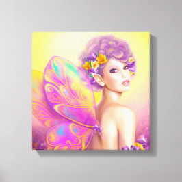 Lienzo Hermosa mariposa de hadas chicas