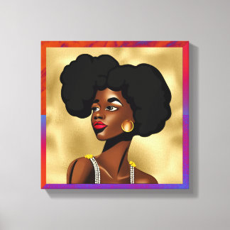 Lienzo Hermosa mujer de estilo afrocéntrico
