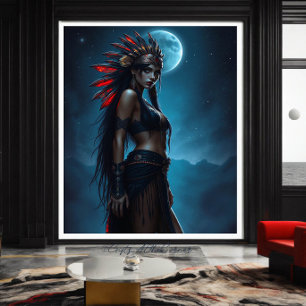 Lienzo Hermosa mujer nativa norteamericana Celestial Full