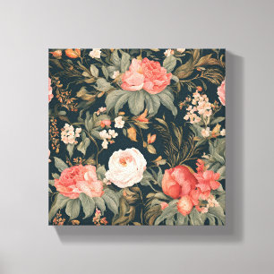 Lienzo Hermosa pintura de flores de rosa floral