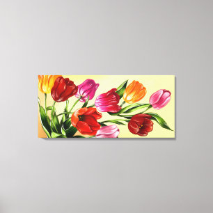Lienzo Hermosa pintura de Tulipanes