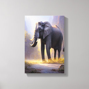Lienzo Hermosa pintura de un elefante en su naturaleza