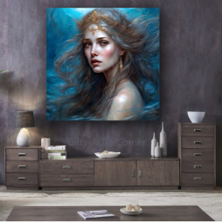 Lienzo Hermosa princesa de sirena