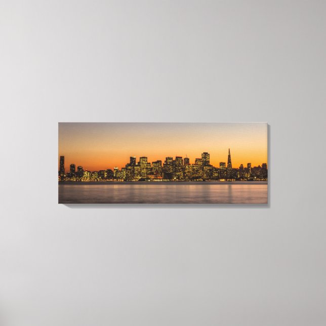 Lienzo Hermosa puesta de sol en San Francisco (Anverso)