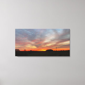 Lienzo Hermosa Sunset En Los Campos