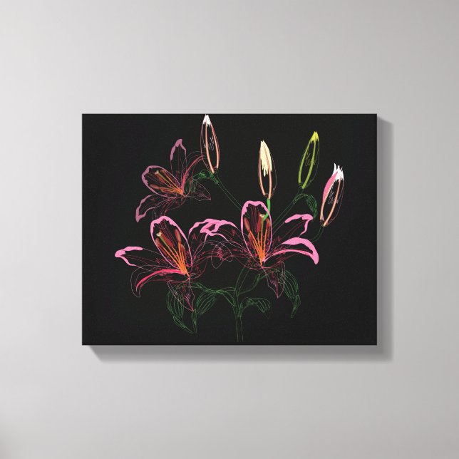 Lienzo Hermosa tela de boceto floral (Anverso)