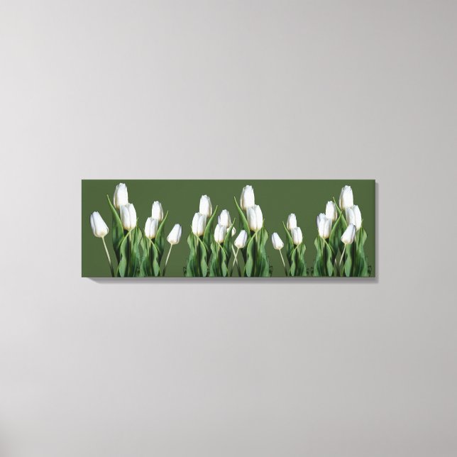 Lienzo Hermosa tulipán blanco flor verde floral moderna (Anverso)