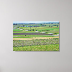 Lienzo Hermosa vista paisajística de una granja en el Med