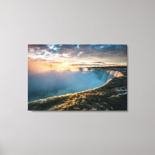 Lienzo Hermosas cataratas del Niágara al amanecer
