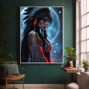 Lienzo Hermosas estrellas celestes nativas norteamericana