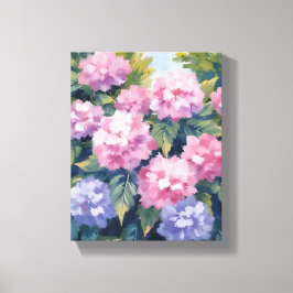 Lienzo Hermosas Floraciones de Hortensia | Acuarela Flora