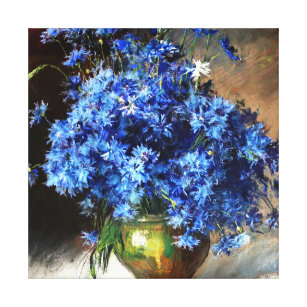 Lienzos Flores Azules Hermosas | Zazzle.es