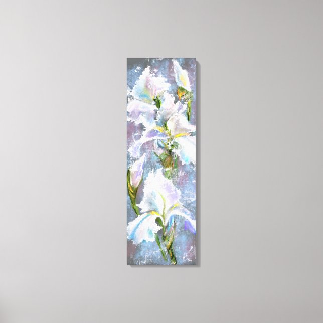 Lienzo Hermosas Flores de Iris Blancas - Pintura Original (Anverso)